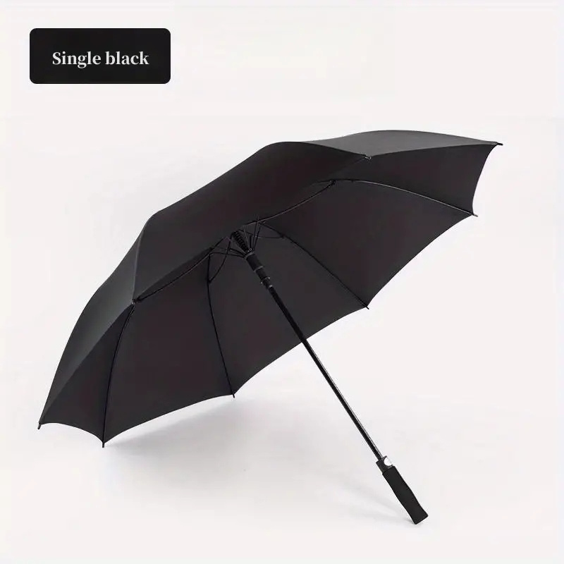 Automatic double-layer umbrella with straight handle for men and women, which increases the umbrella surface and is durable.