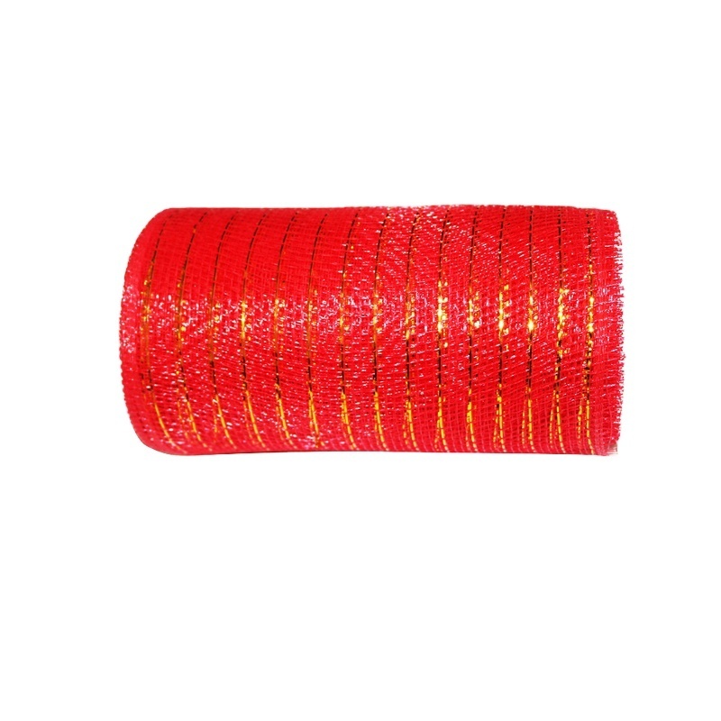 Wholesale Glitter Mesh Roll Christmas Gift Wrapping Home Decoration 15cm Decorative Mesh Ribbon For Wedding Party