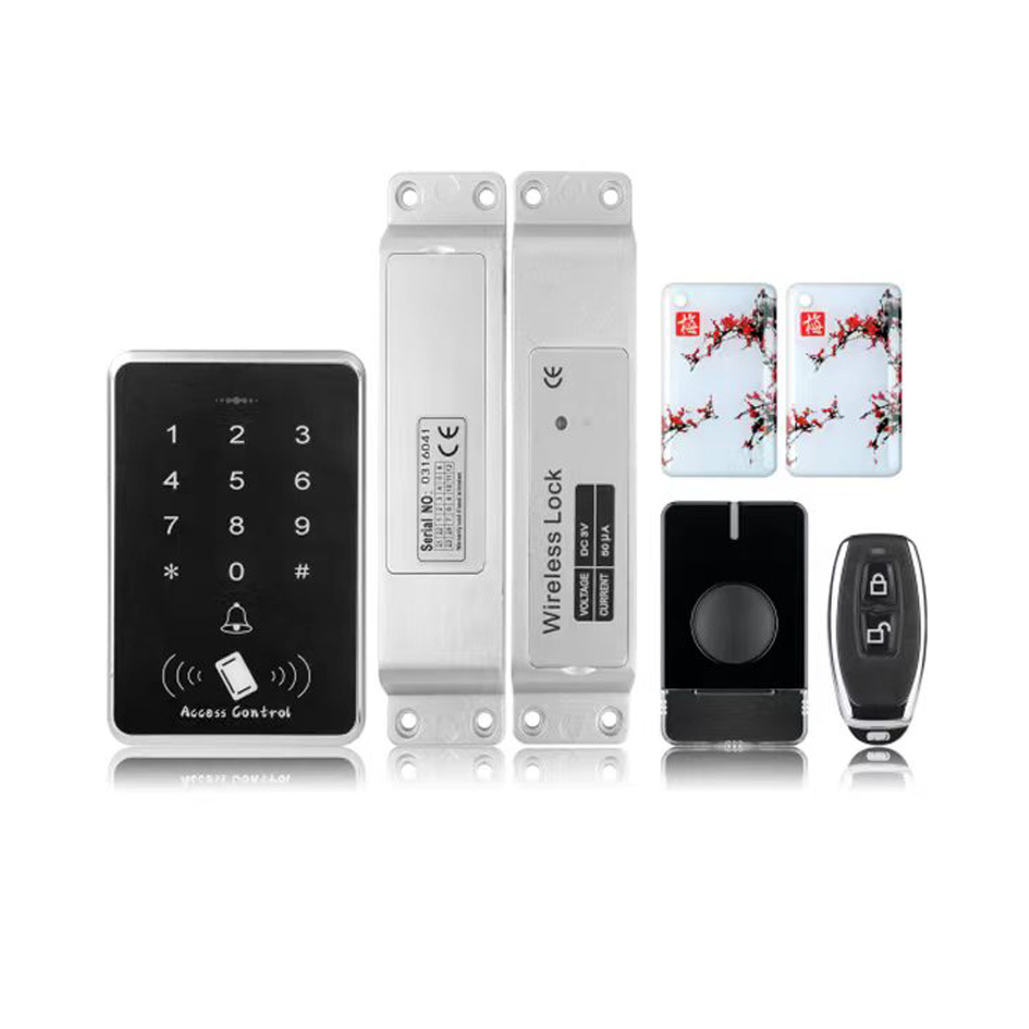 Wireless Electric Door Lock Kit Keypad standalone Access Control System