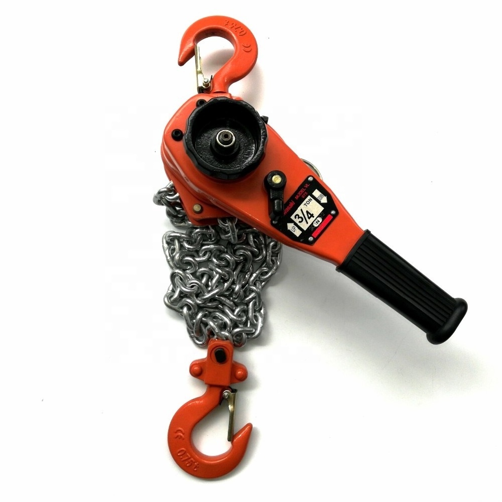 KAWASAKI OEM brand reliable manual lever block 750kg 1.5m Chain Ratchet Lever Block customized hand lever hoist