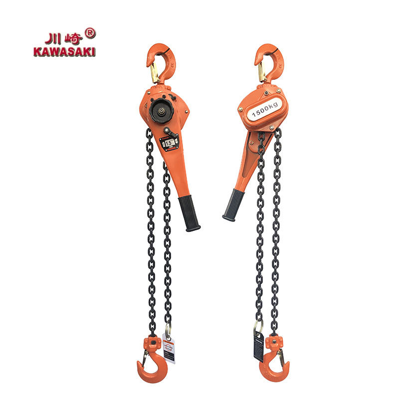 KAWASAKI OEM brand reliable manual lever block 750kg 1.5m Chain Ratchet Lever Block customized hand lever hoist