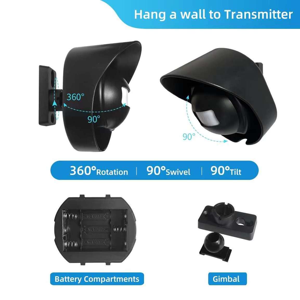 Waterproof Infrared Wireless Alarm Doorbell PIR Motion Sensor Burglar Driveway Bell Alarm Outdoor Motion Sensor Alarm