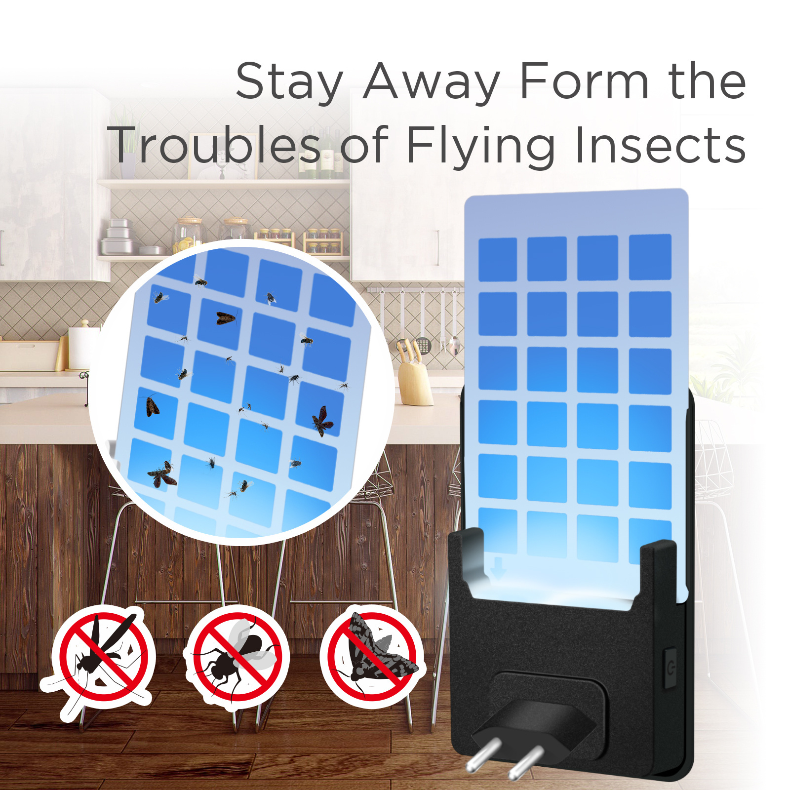 New Arrival UVA Light Attracts Mosquitoes Insects Plug In Trap