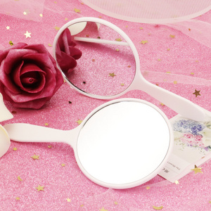 Wholesale Cheap Price Makeup Mirror Personalized Design Colorful Plastic Hand Held Beauty Makeup Mirror