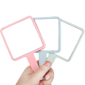 Small MOQ Wholesale Personalized Handheld Cosmetic Mirror Single Side Square Hand Mirror with Custom Logo Bronze Finishing