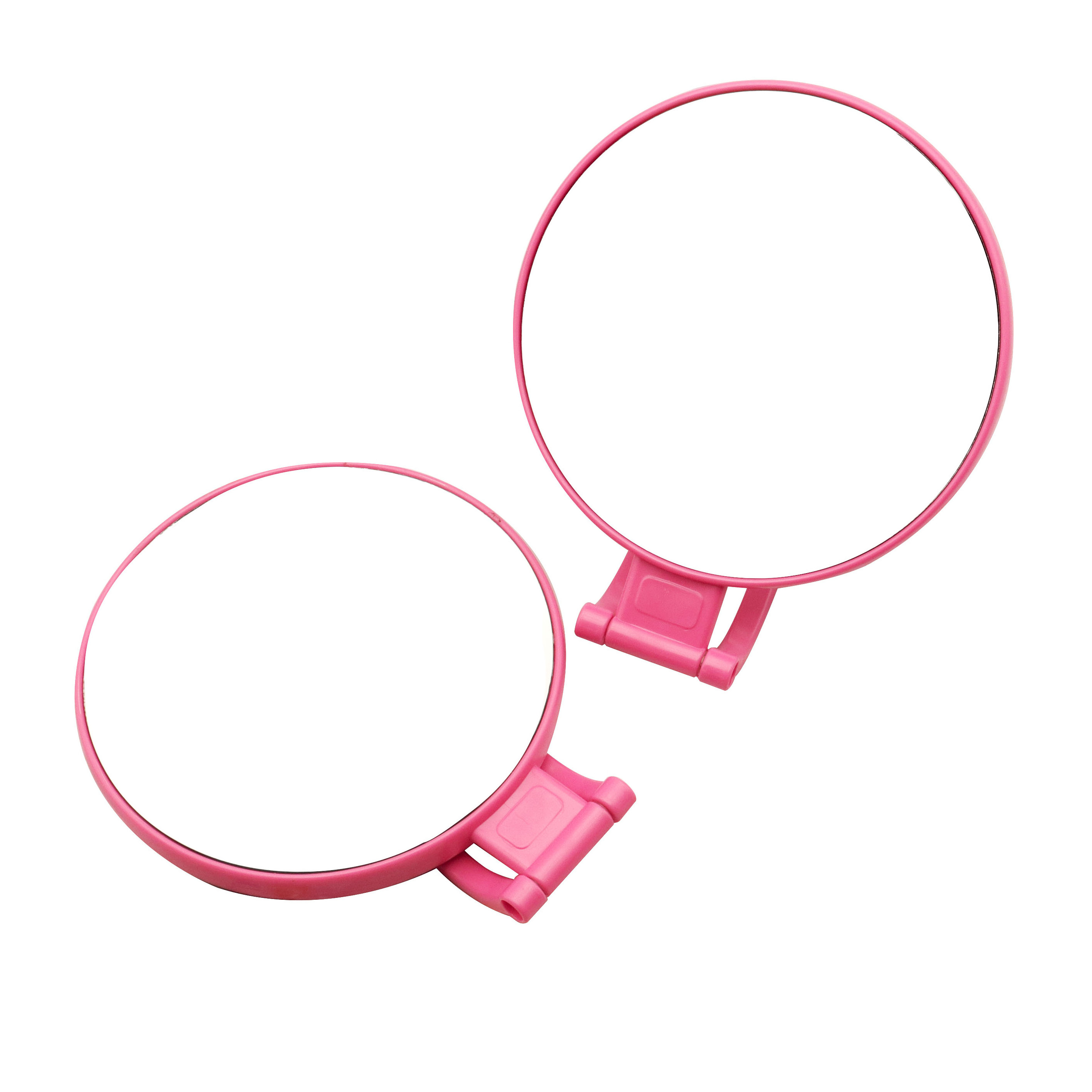 Small MOQ Customized Logo Square Shape Cosmetic Pink Handheld Mirror Lighted Desktop Makeup Mirror Wholesale Bulk Supply