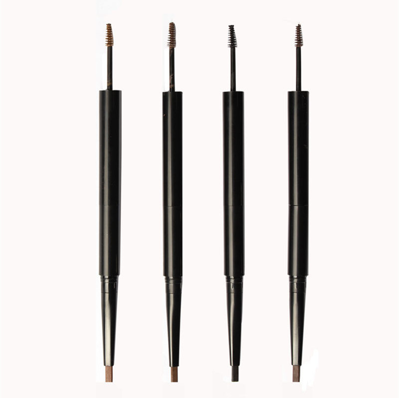 Vegan Double-Ended Eyebrow Enhancer Private Label 4 Color Skinny Brow Pencil with Brush Eye Styling Stick for Makeup-Artists