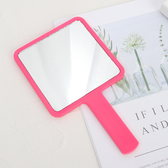 Small MOQ Wholesale Personalized Handheld Cosmetic Mirror Single Side Square Hand Mirror with Custom Logo Bronze Finishing