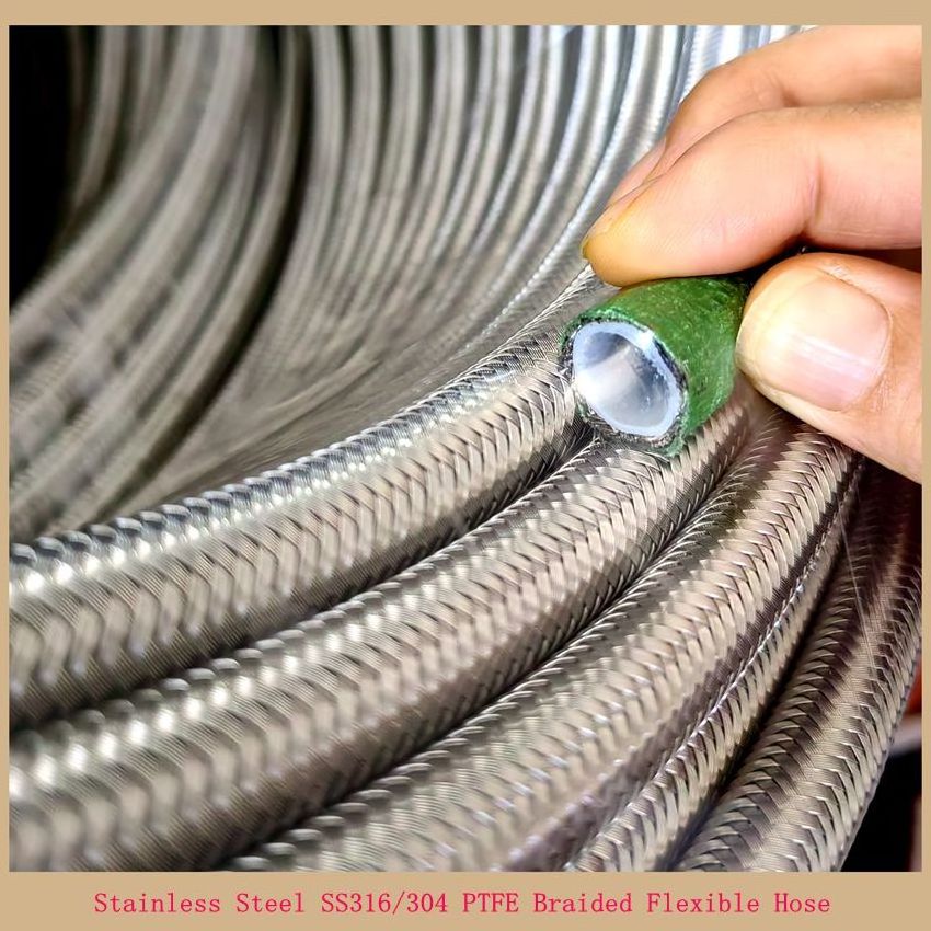 Best selling flex high temp stainless steel ptfe braided hose factory wholesale