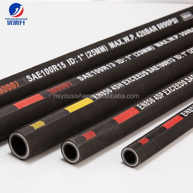 hydraulic cylinders rubber hose manufacturers industrial High Pressure Steel Wire Spiral Hydraulic Rubber Hose