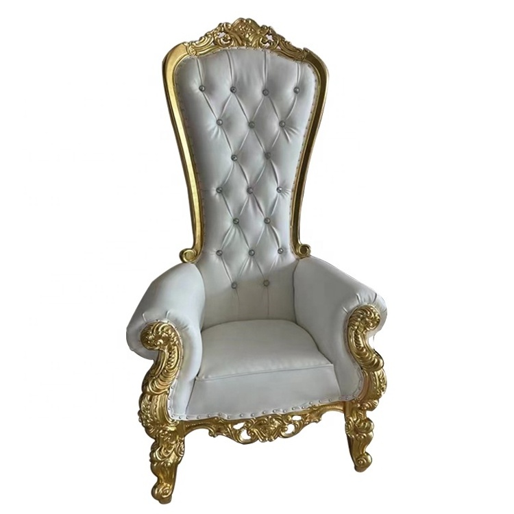 White high back wedding throne chair for bride and groom