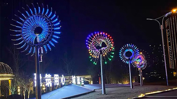 Outdoor led  lights kinetic sculpture stainless steel rotating kinetic wind sculpture metal art kinetic sculpture