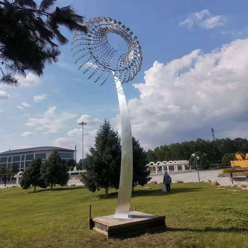 Outdoor led  lights kinetic sculpture stainless steel rotating kinetic wind sculpture metal art kinetic sculpture