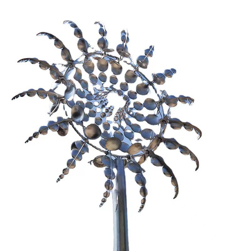 Outdoor led  lights kinetic sculpture stainless steel rotating kinetic wind sculpture metal art kinetic sculpture