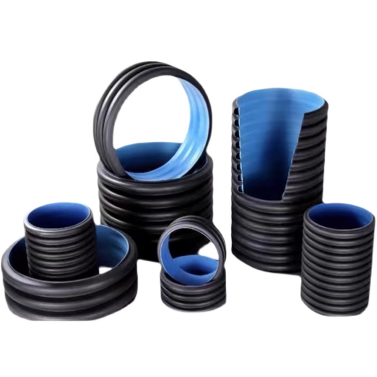 6 Inch Plastic Black Polyethylene Drainage Culvert Hdpe Double Wall Corrugated Pipe Price