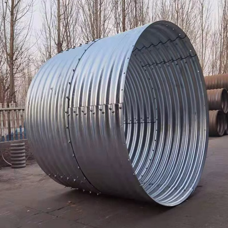 Large Diameter Galvanized Steel Culvert Tunnel Underground Drainage Pipe Sewage Pipe Corrugated Culvert Pipe