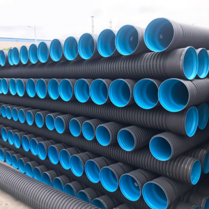 6 Inch Plastic Black Polyethylene Drainage Culvert Hdpe Double Wall Corrugated Pipe Price