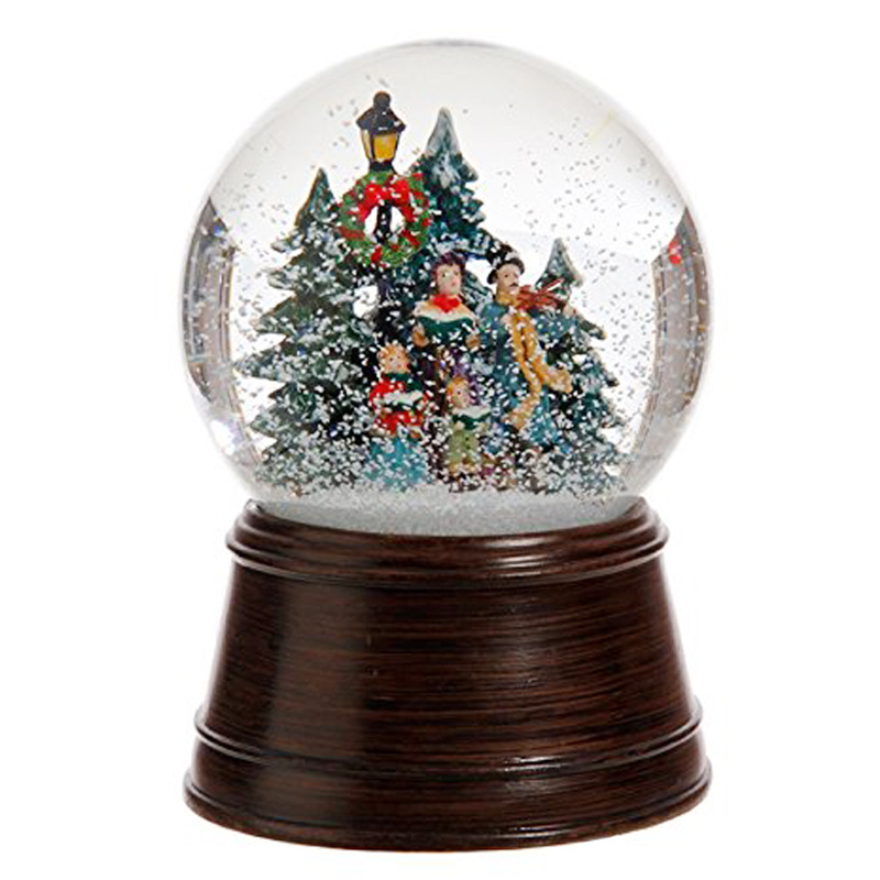 OEM Snowball Home Decoration Water Globe Custom Large Winter Mountain Village with Christmas Train Landscape Snow Globe