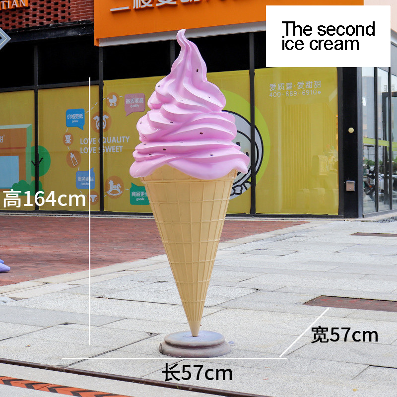 Giant Fiberglass Ice Cream Cone Props Sculpture  Ice cream Statue Resin Popsicle Sculpture for Ice Cream Shop Decoration