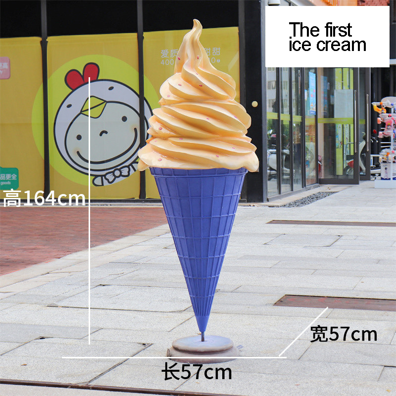 Giant Fiberglass Ice Cream Cone Props Sculpture  Ice cream Statue Resin Popsicle Sculpture for Ice Cream Shop Decoration