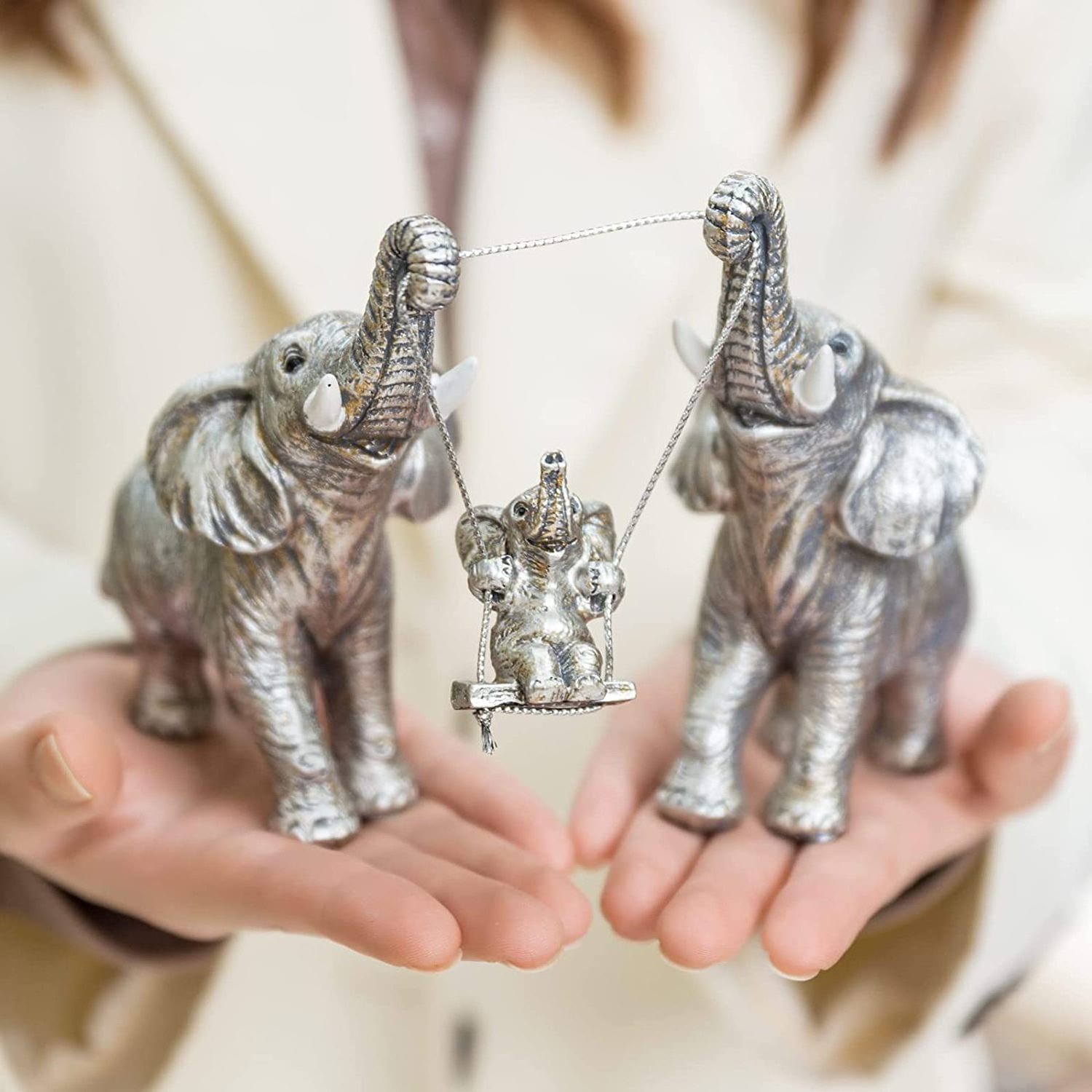 Silver Elephant Decor for Women Elephant Statue