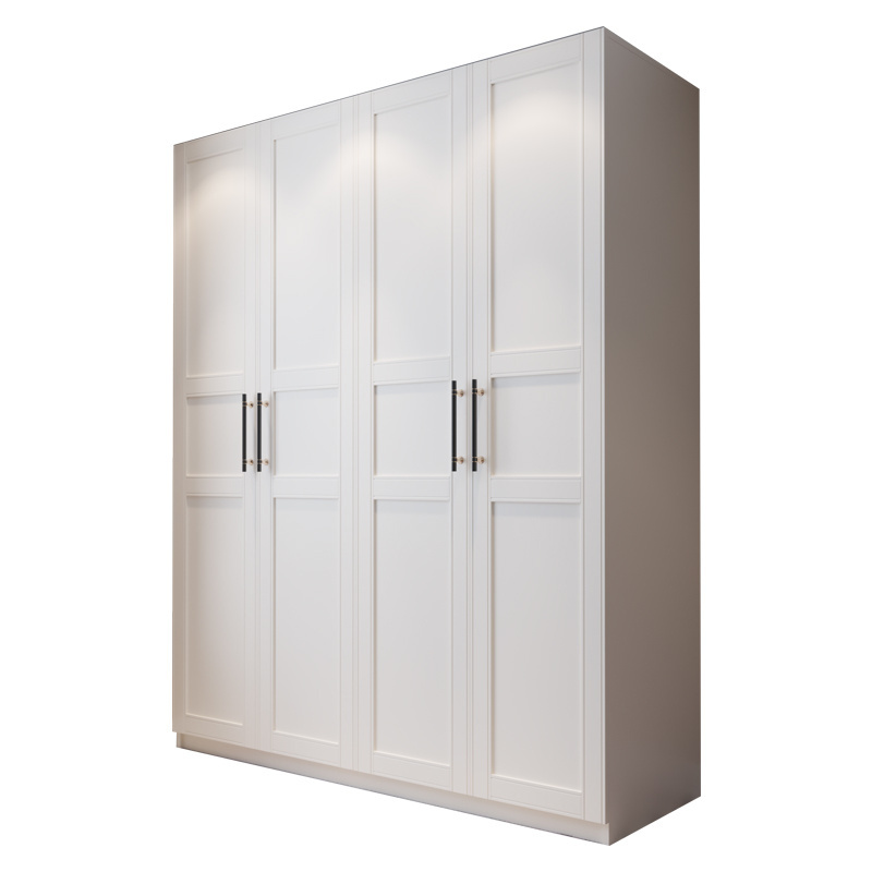 Modern Minimalist European Style 2/4/6/8 Combination White Wardrobe MDF Door Storage Closets for Bedroom and School Application