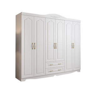 Bedroom Home European Style Closet Six Doors With Top Cabinet Light Luxury Wind Cream White Closet