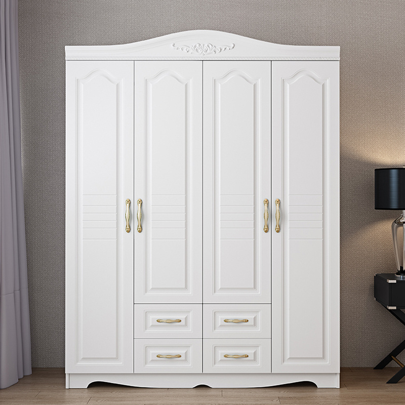 Bedroom Home European Style Closet Six Doors With Top Cabinet Light Luxury Wind Cream White Closet