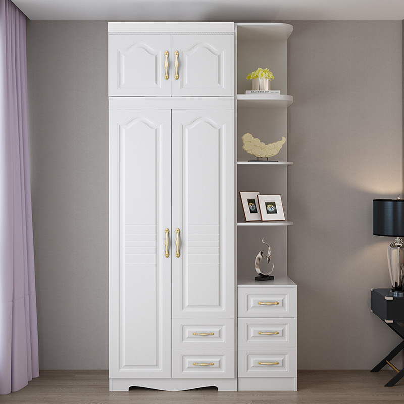 Bedroom Home European Style Closet Six Doors With Top Cabinet Light Luxury Wind Cream White Closet