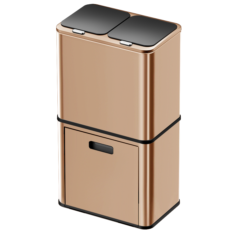 2024 New Design Odor Remover Trash can Automatic Household 2 Layer 3 Compartments Dust Bin For Kitchen Sensor Trash Can