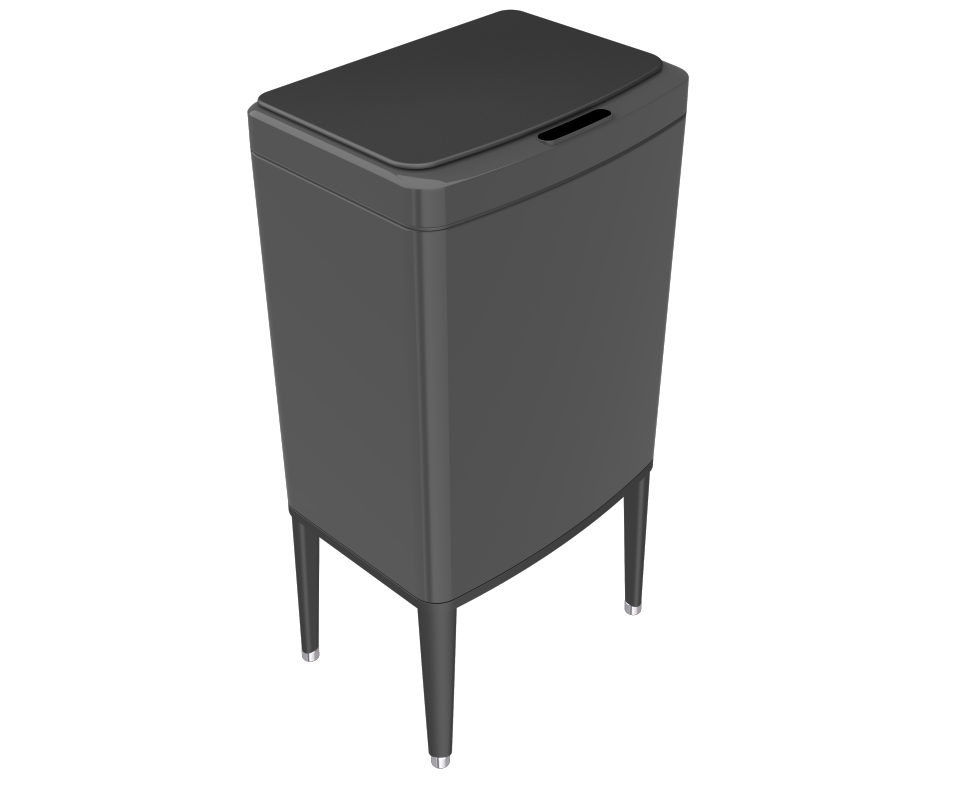 40L New black Smart Trash Can with Lid  rectangle Garbage Can with Legs Waterproof Touchless Garbage Bin