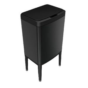 40L New black Smart Trash Can with Lid  rectangle Garbage Can with Legs Waterproof Touchless Garbage Bin