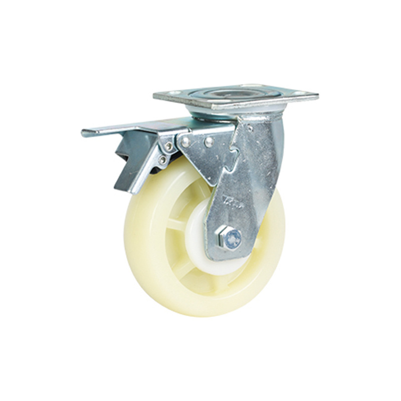 Industrial casters PP 4/5/6/8 inch universal wheels with silent wheels and side brakes for trolley casters