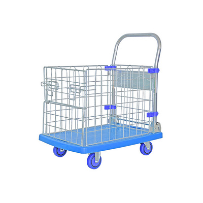 With folding fence trolley manufactory Handtruck hand cart Industrial plastic Foldable Platform trolley