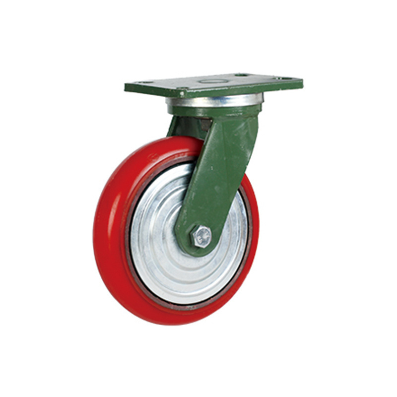 Heavy duty casters 4/5/6/8 inch PU Casters Red polyurethane castor wheel swivel casters for industrial equipment