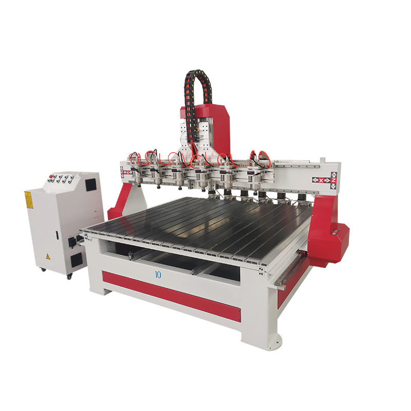 Multi spindle 3D cnc carving router machine with 4 axis rotary with DSP controller