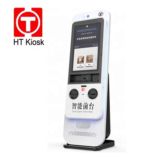 Hotel  easy quick check in self service Thermal printer card reader dispenser Passport scanner kiosk machine