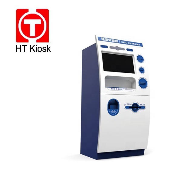 Foreign currency exchange machine with cash recycler customized color logo functions kiosk