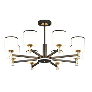 6 Light Farmhouse Chandelier Classic Pendant Industrial Ceiling Lighting Fixture with Clear Glass Shades for Dining Room