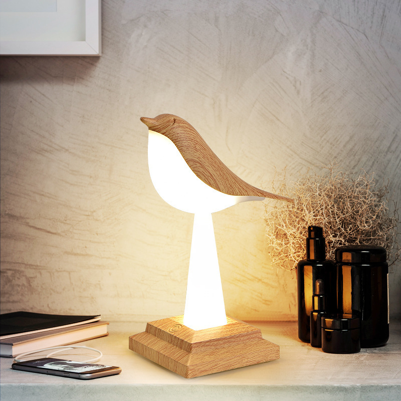 Car aromatherapy bird table lamp bedroom touch small night lamp