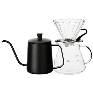 Matte Stainless Steel Electric Gooseneck & Tea Serving Set Kettle with Pour Over Drip Coffee Maker