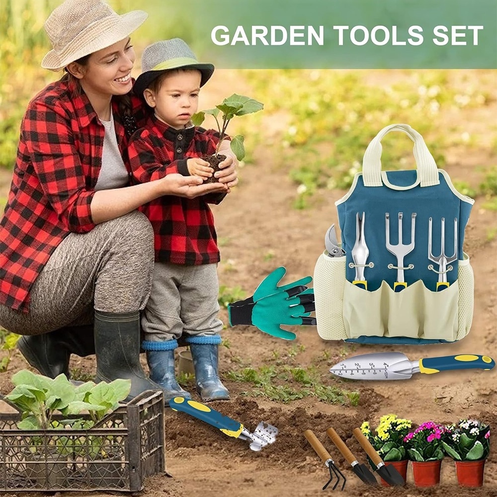 11 Pieces Garden Tools Set Premium Aluminium Alloy Durable Gardening Tools Gardening Gifts for Women Men Kids