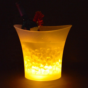 LED Ice Bucket 5L Colorful Plastic Large Champagne Wine Ice Bucket, Multi Colors Changing   for Party/Home/Bar/KTV Clubs