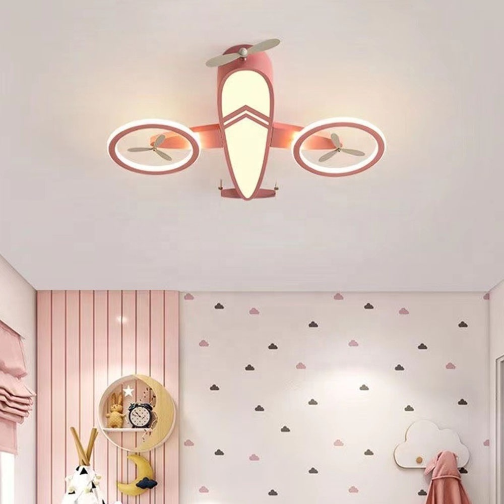 56W Kids Ceiling Lights for Bedroom Airplane Light Fixture Ceiling Mount Kitchen Ceiling Light Fixtures with Remote controller