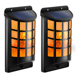 LED Outdoor Lighting Solar Garden Lights Outdoor Wall Light Flickering Flames Lantern 66 led Solar Lamp