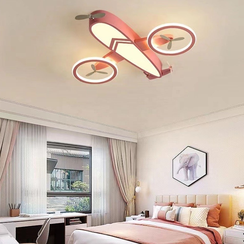 56W Kids Ceiling Lights for Bedroom Airplane Light Fixture Ceiling Mount Kitchen Ceiling Light Fixtures with Remote controller