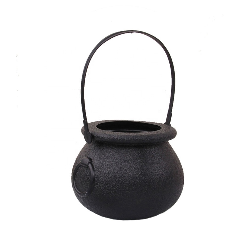 Customized Halloween Mini Candy Kettles Novelty Cauldron Kettles Cups Plastic Mini Black Witch Cauldron Novelty Candy Holder