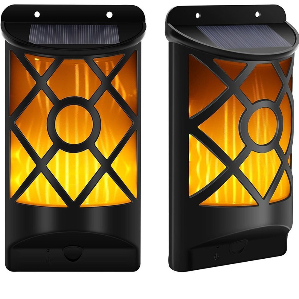 LED Outdoor Lighting Solar Garden Lights Outdoor Wall Light Flickering Flames Lantern 66 led Solar Lamp