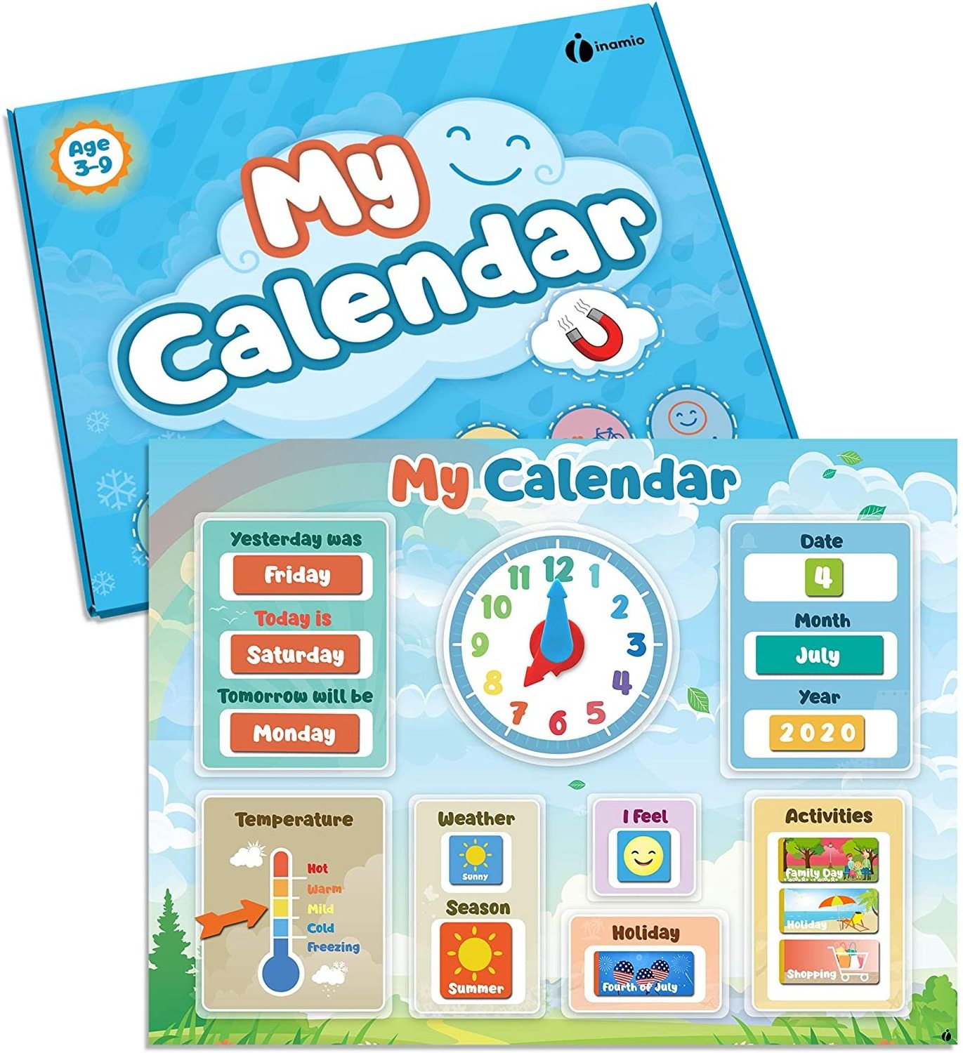 Magnetic Educational Toy My First Daily Weather Calendar for Toddlers