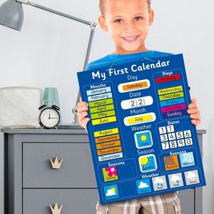 Rigid board Fridge Magnetic My First Learning Calendar with hanging loop